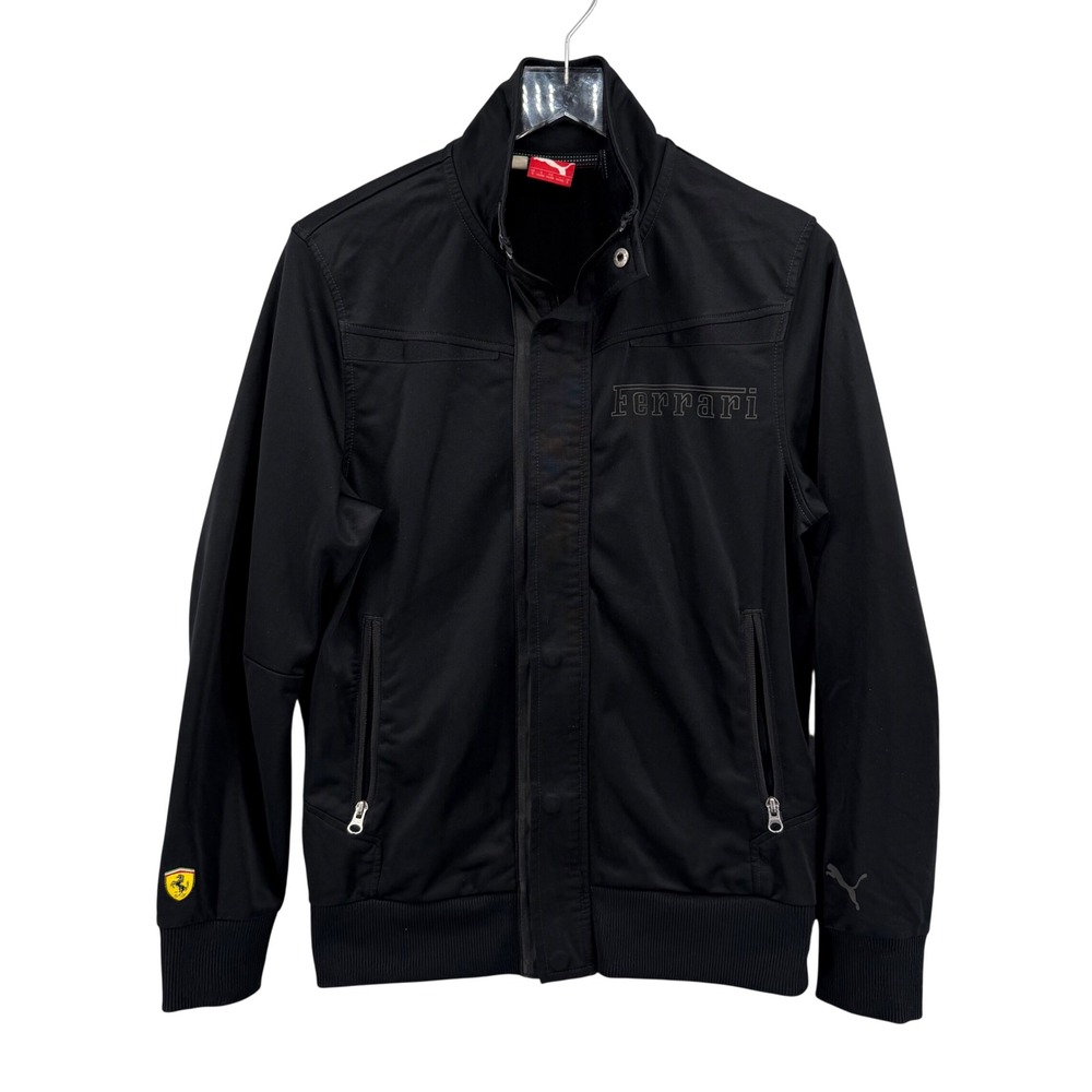 Puma Ferrari Sport Lifestyle Track Jacket Black Full Zip Racing Womens S 563282